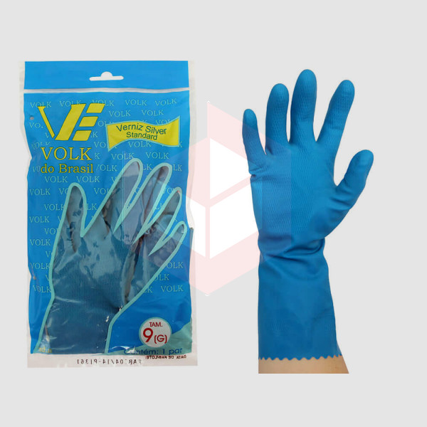 Luva azul grande verniz silver Volk