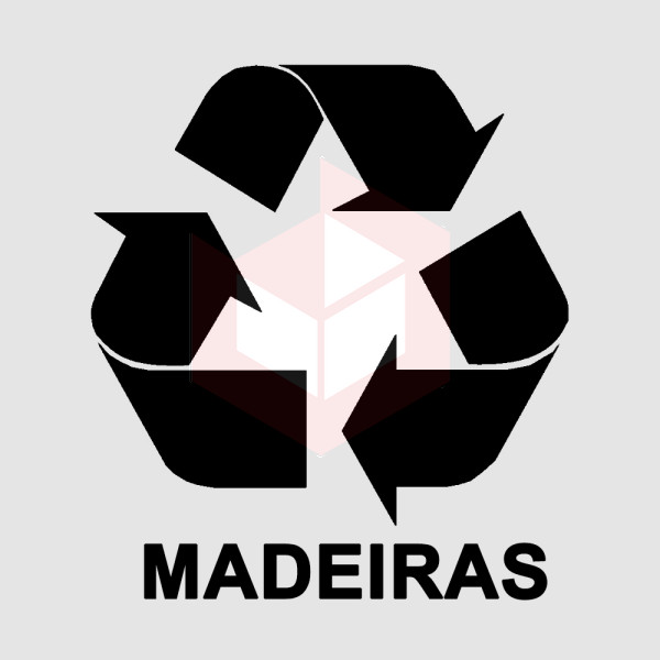 Adesivo coleta seletiva preto madeiras S05