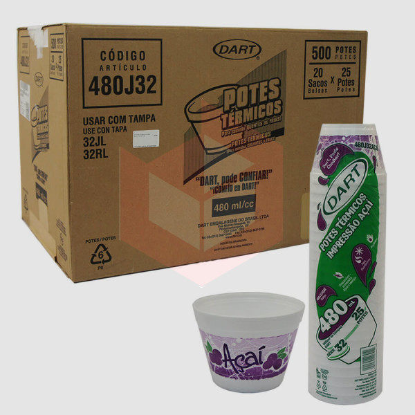 Pote térmico açai 480ml 480J32acai Dart 20x25un 
