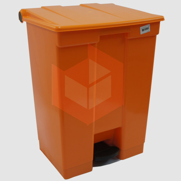 Lixeira com pedal 60l laranja Bralimpia CP6SLJ