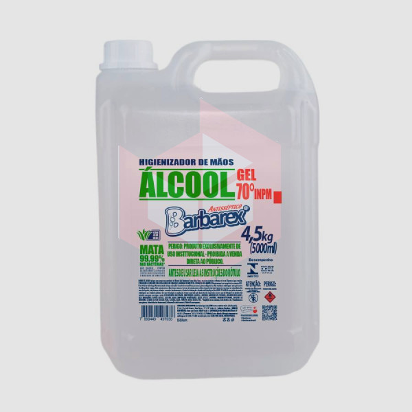 Alcool gel 70% higi p/maos Barbarex 5000ml/4.5kg 