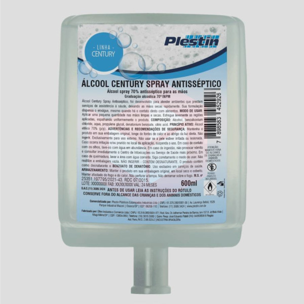 Alcool spray antisseptico Century aspr-0600 600ml