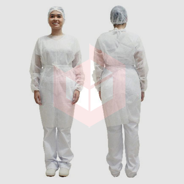 Avental tnt branco manga longa Prevemax c/10un REDS264