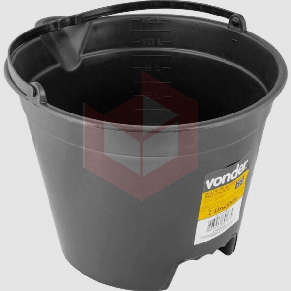 Balde de plastico 12l p/concreto c/bico Vonder