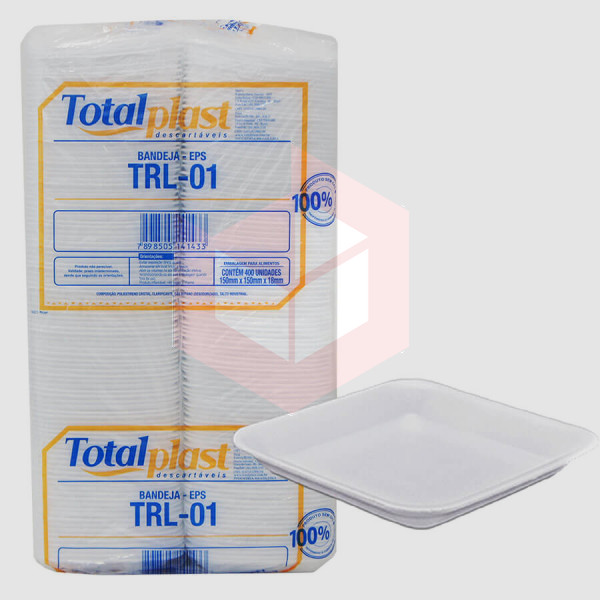 Bandeja de isopor TRL-01 15x15cm Totalplast c/400un