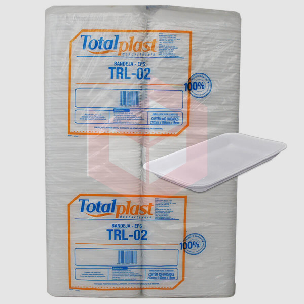 Bandeja de isopor TRL-02 21x14cm Totalplast c/400un