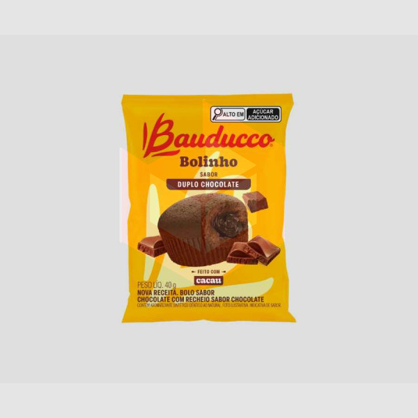 Bolinho chocolate recheado com chocolate Bauducco 16x40g 