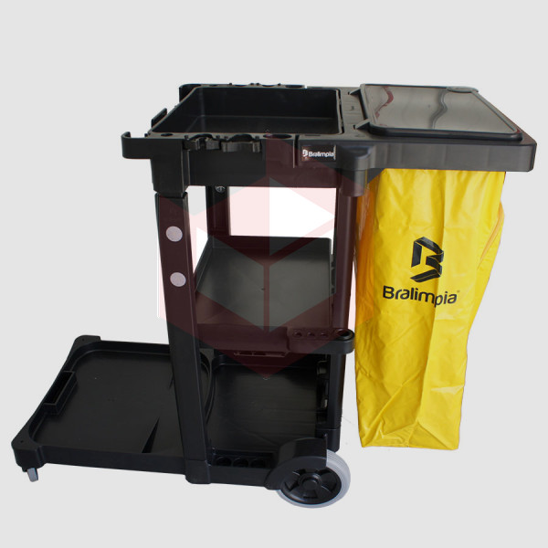 Carro funcional black com bolsa amarela CFBLACLTAM