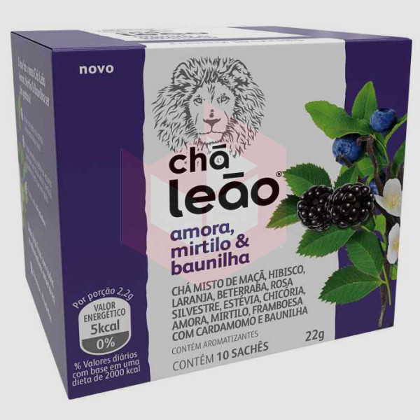 Cha de amora mirtilo baunilha envelopado Leao 10x2.2g