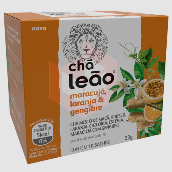 Cha de maracuja laranja e gengibre envelopado Leao 10x2.2g