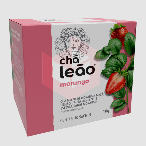 Chá de morango envelopado Leão Fuze 10x1.6g