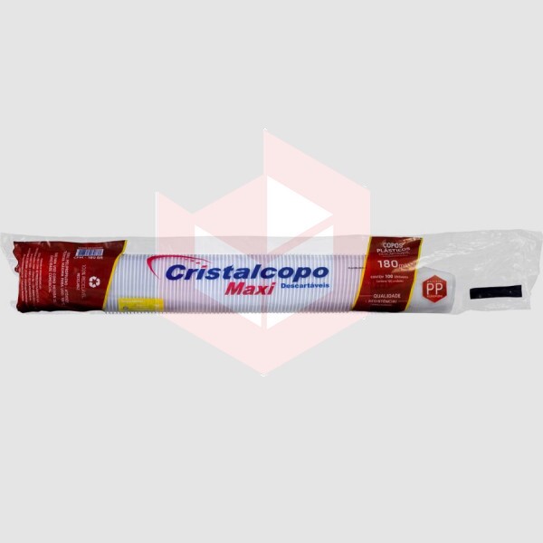 Copo Cristalcopo Maxi PP branco 180ml c/100un
