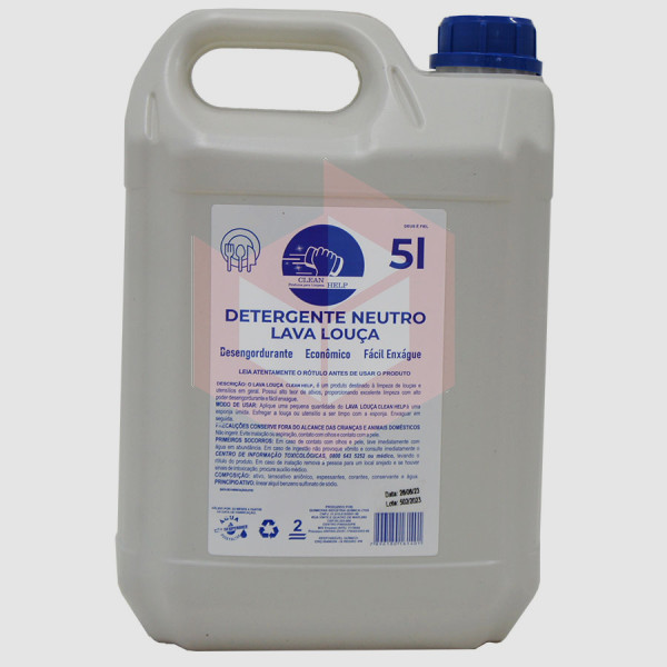 Detergente lava louca neutro Clean Help 5l 