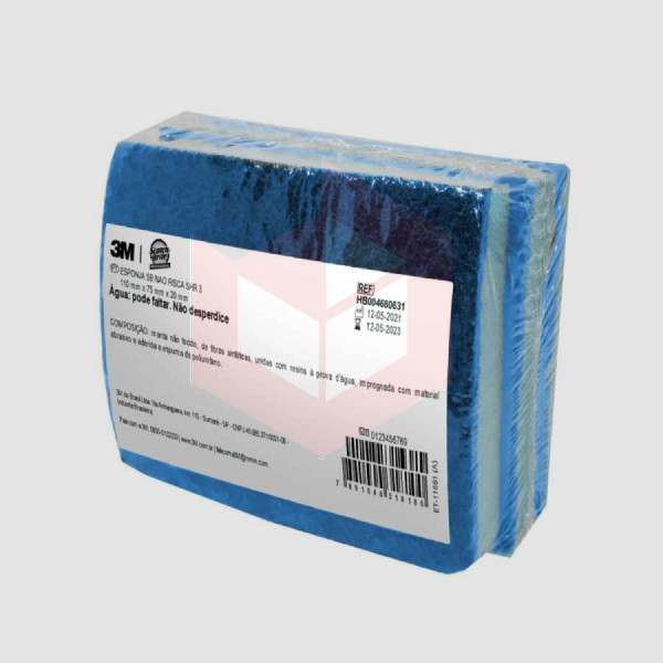 Esponja não risca Scotch Brite 3M azul c/3un