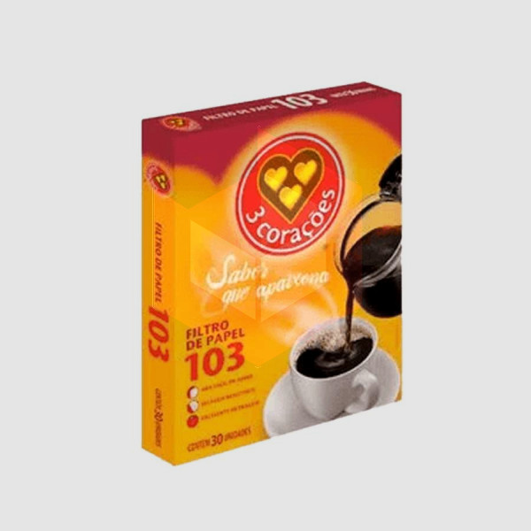Filtro de papel para café n.103 3 Corações c/30un