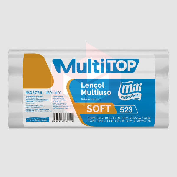 Lençol descartável Mili MultiTop 6rlx50cmx50m R-523