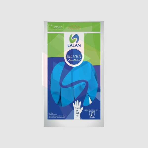 Luva azul grande Silver Lalan
