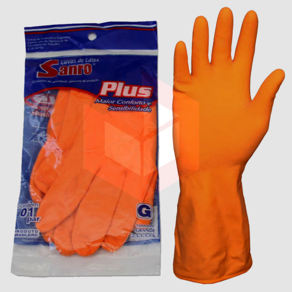 Luva laranja grande Sanro Plus
