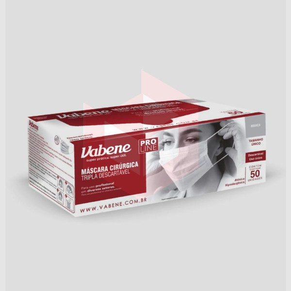 Mascara tripla TNT branca com elástico Vabene c/50un