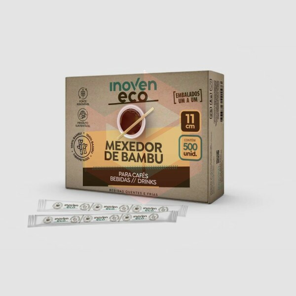 Mexedor de bambu 11cm embalado Inoven c/500un