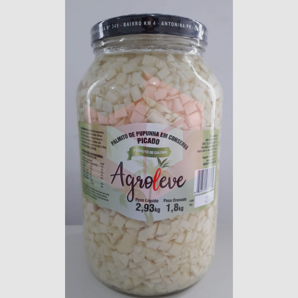 Palmito picado pupunha Agroleve 1800g