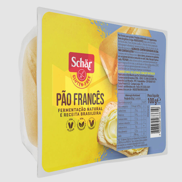 Pao frances sem gluten sem lactose Schar 100g
