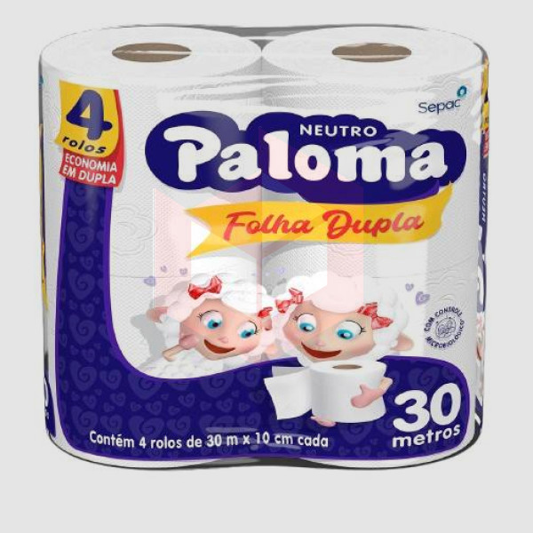 Papel higienico Paloma folha dupla 4rlx30m  