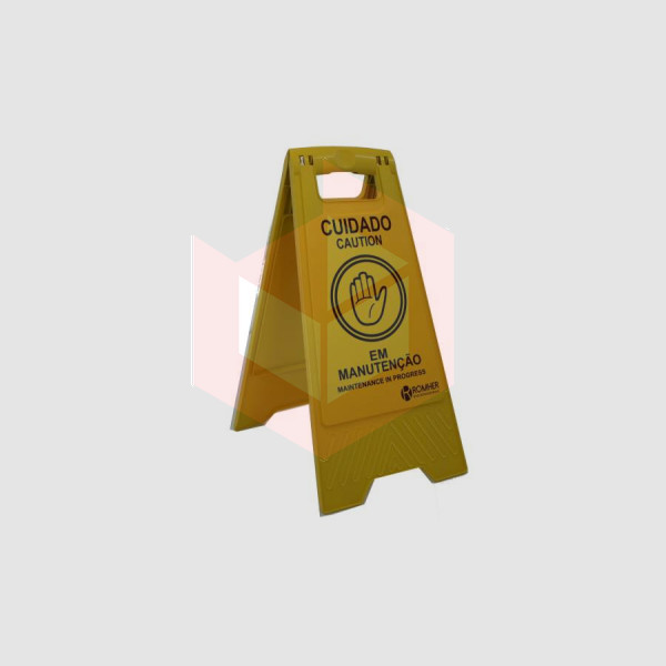 Placa sinalizadora cuidado manutenção Romher