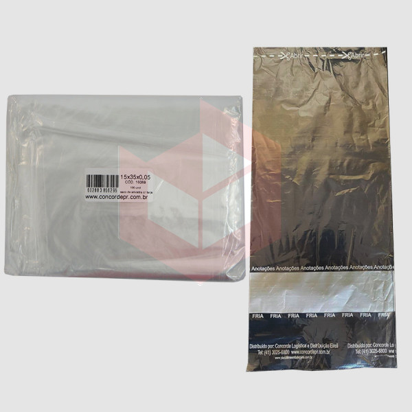 Saco de amostra com tarja 15x35cm 5m com 100un