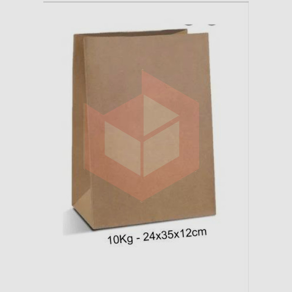Saco delivery kraft 10kg 24x35x12cm c/50 Indupack