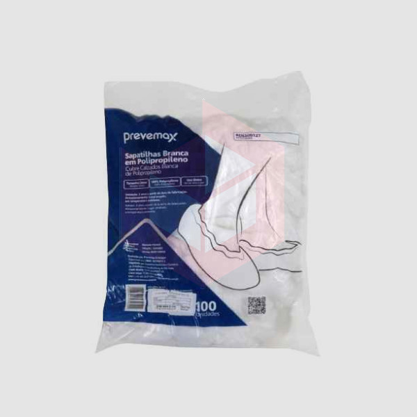 Sapatilha sanfonada branca tnt Prevemax c/100un
