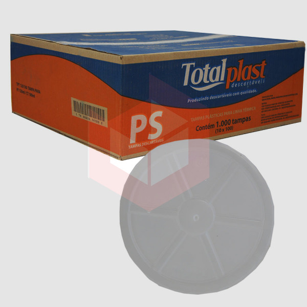 Tampa plastica para copo termico 120ml Totalplast 10x100un