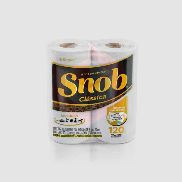 Toalha de papel p/cozinha Snob 2rlx60un