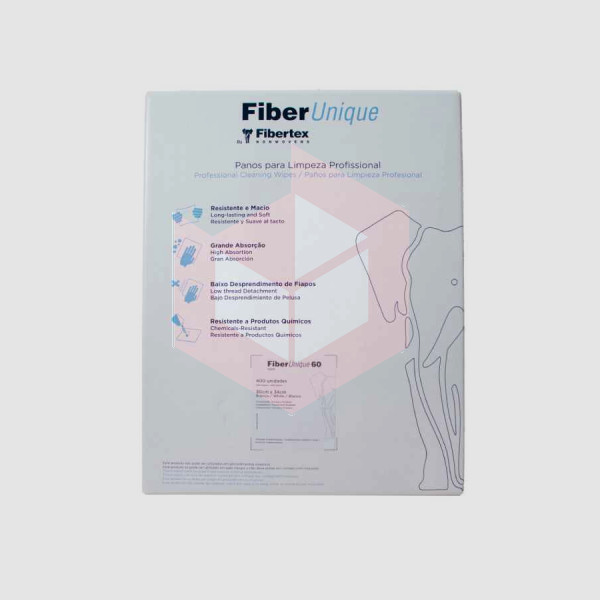 Wipes Fiberunique 60 branco 30x34cm c/8x50un