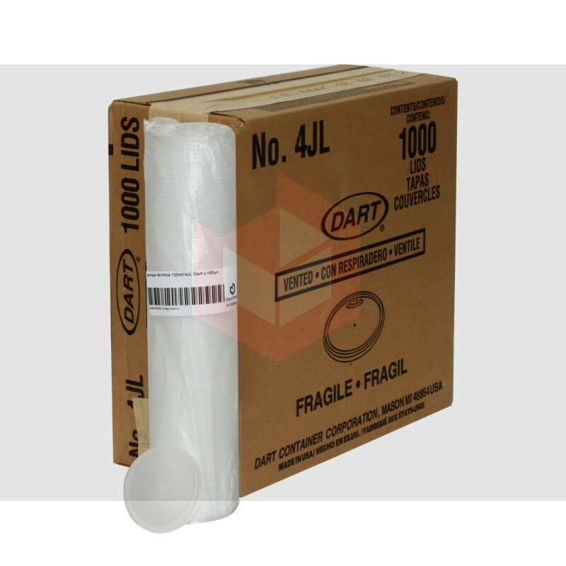 Tampa plástica para copo térmico 120ml 4JL Dart 10x100un