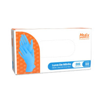Luva nitrilo azul sem po GG Medix c/100un  