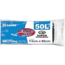 Saco para lixo 50l preto Embalixo 63x80cm c/50un     