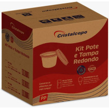 Pote Cristalcopo pp com tampa KP250ml 20x25un