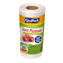 Saco plástico picotado Giopack 500g 15x24cm c/500un