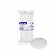 Tampa plana pet sem furo Bompack 20x50un