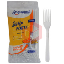 Garfo Straw 165 forte branca c/50un