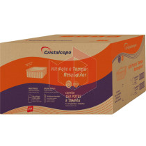 Pote retangular com tampa KR-500ml Cristalcopo 6x25un