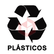 Adesivo coleta seletiva vermelho plásticos S05