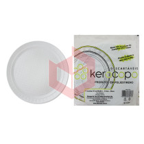 Prato Kerocopo branco 21cm raso c/10un
