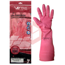 Luva rosa média ranhurada Volk