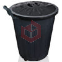 Lixeira 100l preta com tampa+roda Arqplast CF100RPT
