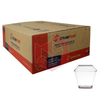 Pote Straw KPT180 com tampa 180ml cristal 24x10un