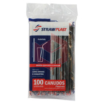 Canudo Straw CS313 flexível 21x6mm preto sachê c/100un 