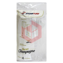 Taça champagne Straw 676 cristal 120ml c/4un