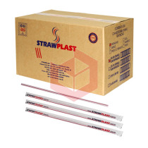 Canudo Straw CS300 rígido 21cmx5mm listrado sachê c/3000un
